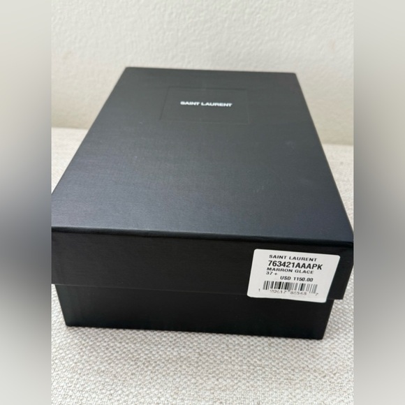 SAINT LAURENT LEE EMBELLISHED PATENT LEATHER SLINGBACK PUMPS IN BURGANDY - Picture 8 of 16